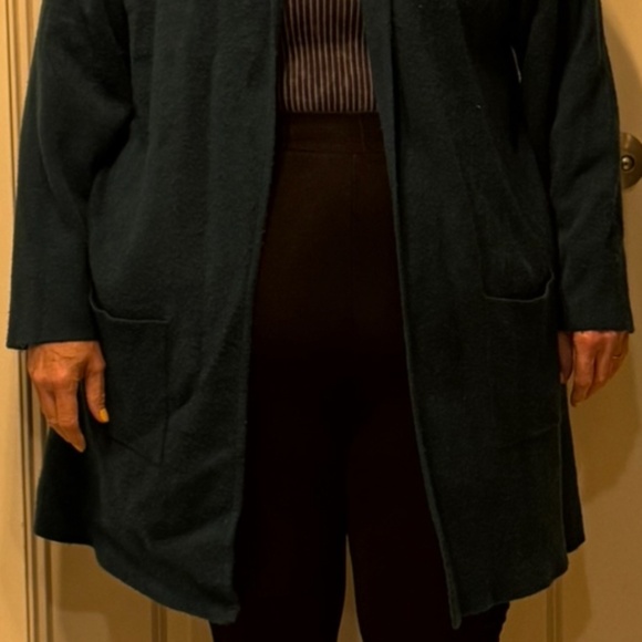 Hooded Open-Front Cardigan — Teal/Peacock - Picture 8 of 12